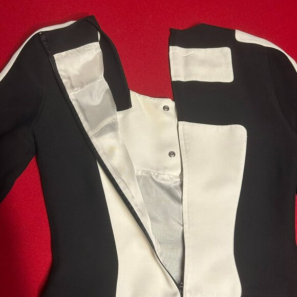 HOLD - Vintage Thierry Mugler Black & White Colorblock Dress Size 44 (Size 10) - Picture 8 of 14